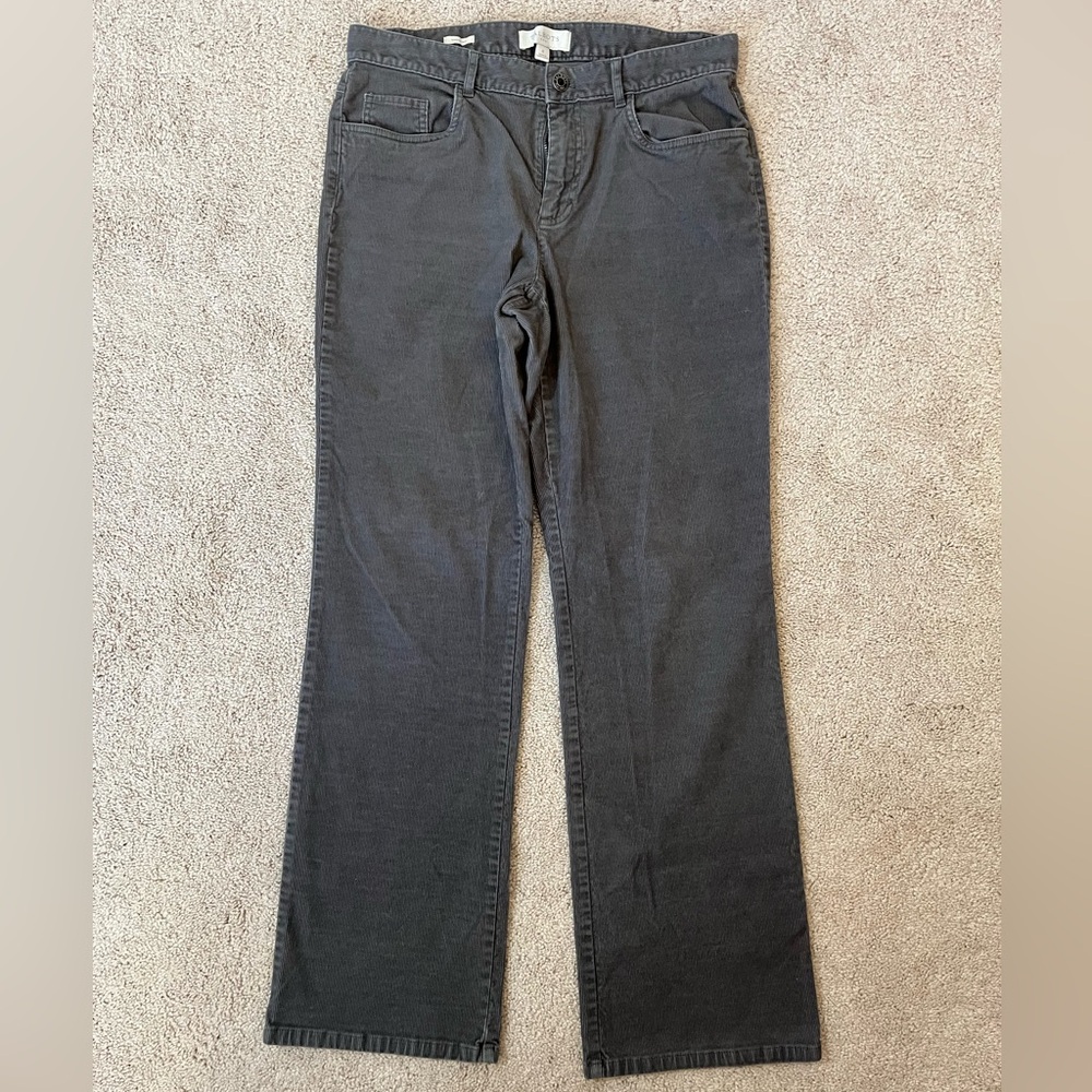 Talbots Signature Boot Cut Gray Cotton Corduroy Jeans Pants Women’s Size 8
